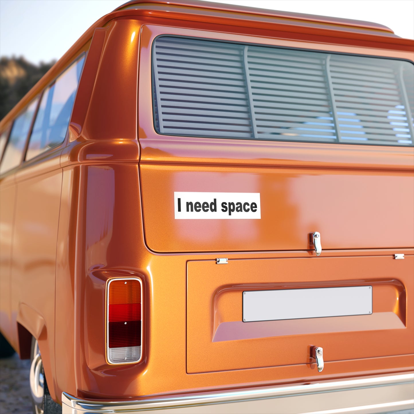 I need space – bumper sticker – white