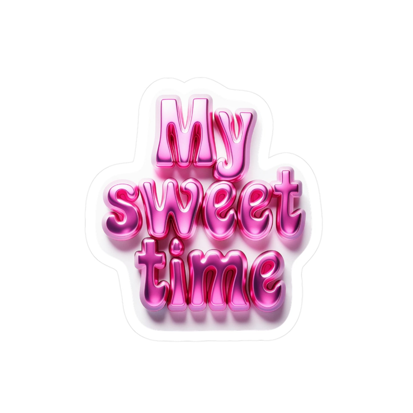 My sweet time – pink 3D metallic effect